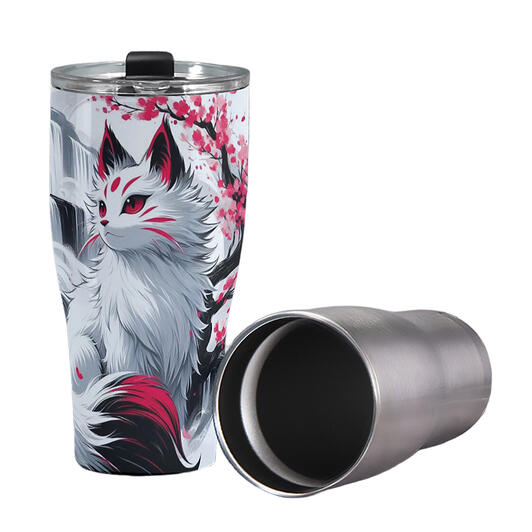 Watercolor Painting of a Japanese Kitsune Fox | Japanese Style Illustration