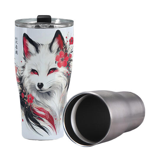 Watercolor Painting of a Japanese Kitsune Fox | Japanese Style Illustration