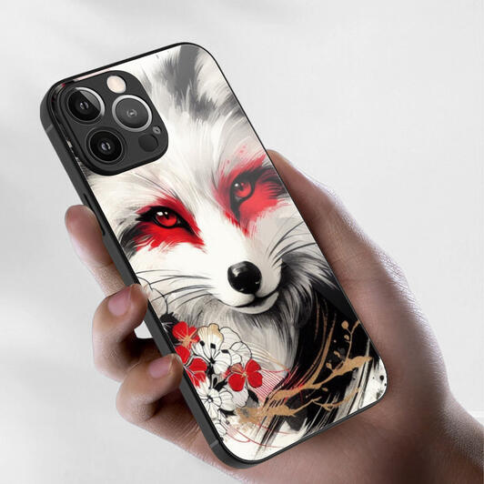 Watercolor Painting of a Kitsune Fox | Japanese Style Illustration