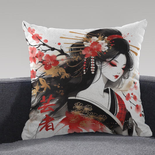 Watercolor Painting of a Geisha | Japanese Style Illustration